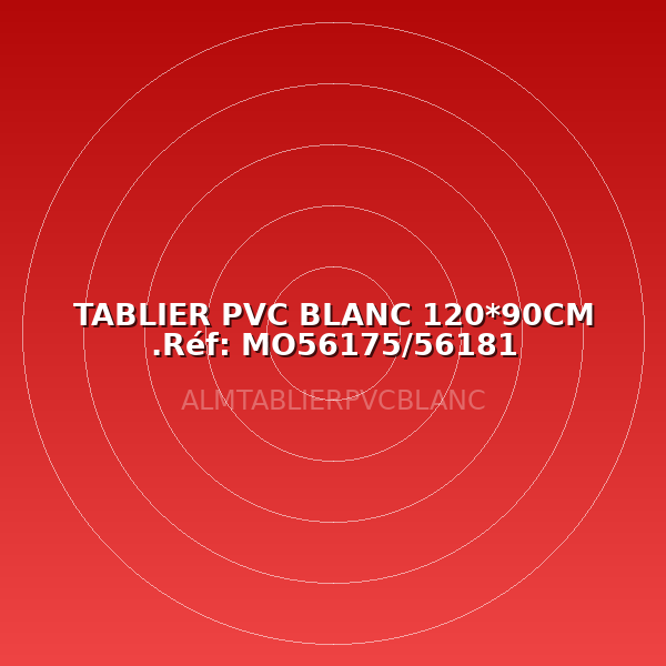 TABLIER PVC BLANC 120*90CM .Réf: MO56175/56181