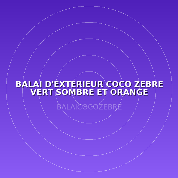 BALAI D'EXTERIEUR COCO ZEBRE VERT SOMBRE ET ORANGE