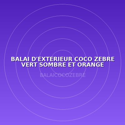 BALAI D'EXTERIEUR COCO ZEBRE VERT SOMBRE ET ORANGE
