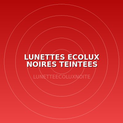 LUNETTES ECOLUX NOIRES TEINTEES