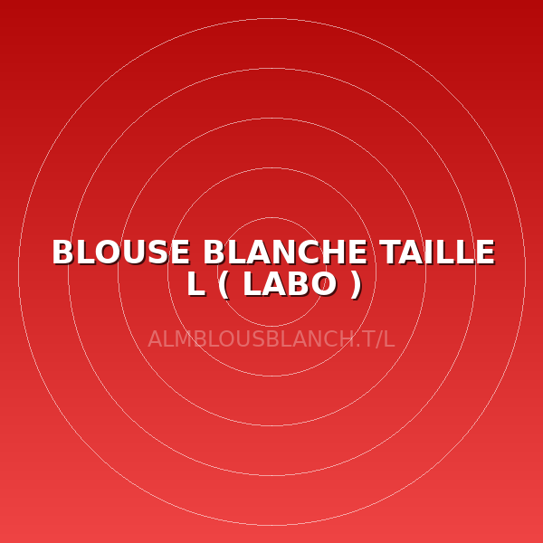 BLOUSE BLANCHE TAILLE L ( LABO )