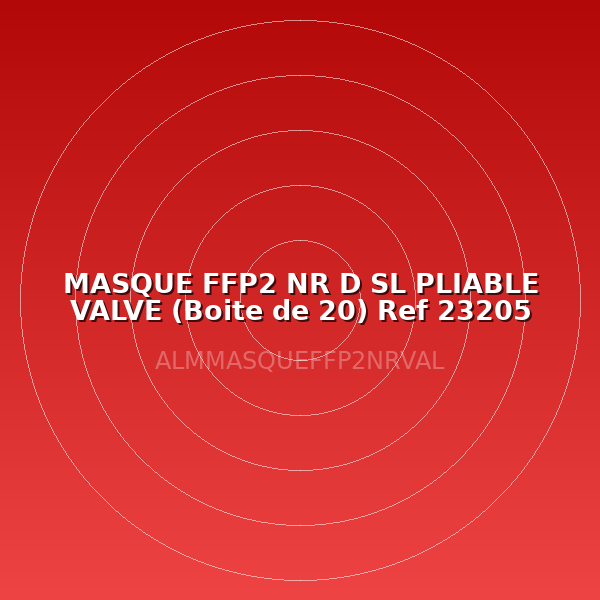 MASQUE FFP2 NR D SL PLIABLE VALVE (Boite de 20) Ref 23205
