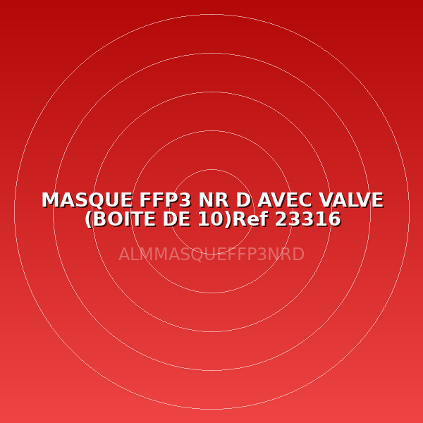 MASQUE FFP3 NR D AVEC VALVE (BOITE DE 10)Ref 23316