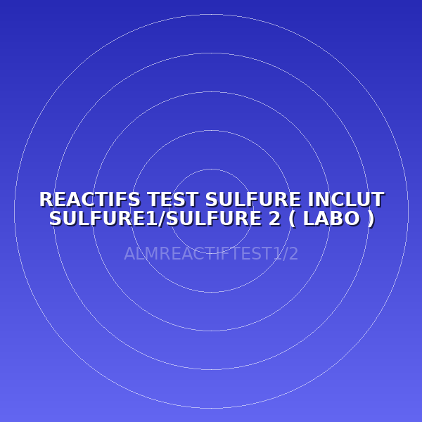 REACTIFS TEST SULFURE INCLUT SULFURE1/SULFURE 2 ( LABO )