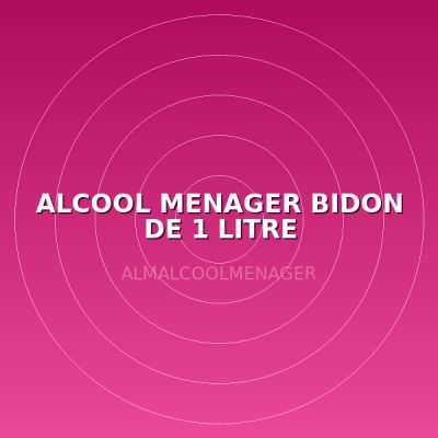 ALCOOL MENAGER BIDON DE 1 LITRE